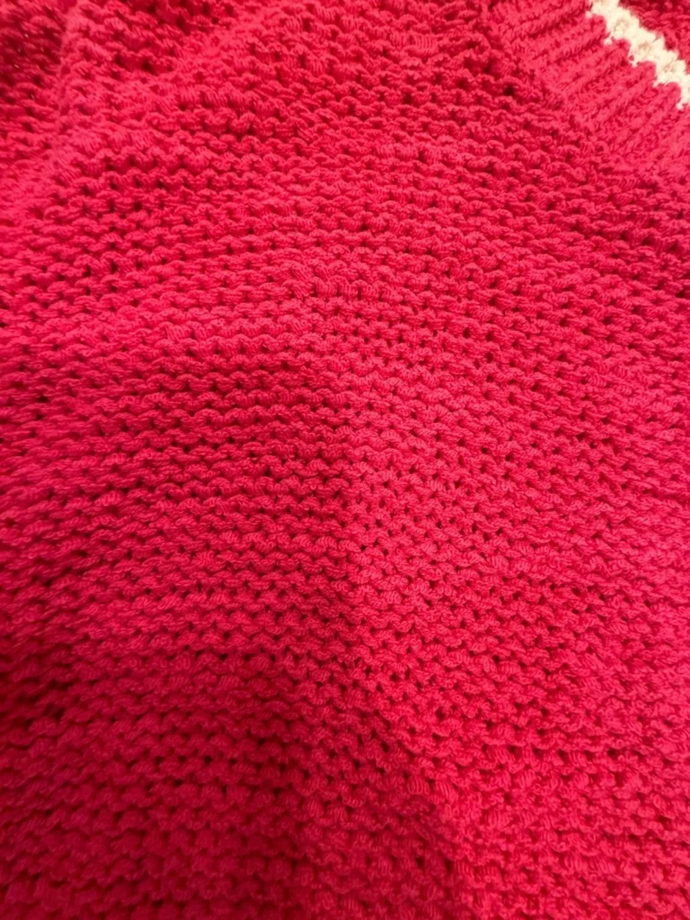 J CREW BERRY with WHITE TRIM Women’s Bright KNIT Crewneck Sweater!! NWT! L